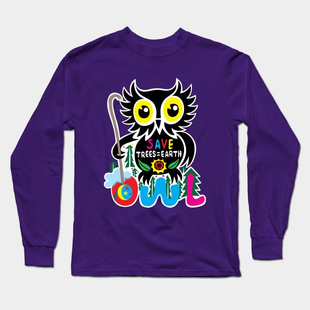 Owl Bird Long Sleeve T-Shirt by martinussumbaji